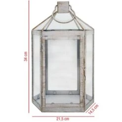 Rebecca Mobili Lanterna Portacandela Bianca Grande Shabby In Metallo E PVC Da Interno Esterno -Armonia Decor 53860315 3