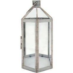 Rebecca Mobili Lanterna Portacandela Bianca Grande Shabby In Metallo E PVC Da Interno Esterno -Armonia Decor 53860315 5