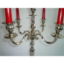 Nova Portacandele Candeliere Design Classico Con 5 Braccia In Metallo Nichelato 63cm -Armonia Decor 54080142 3