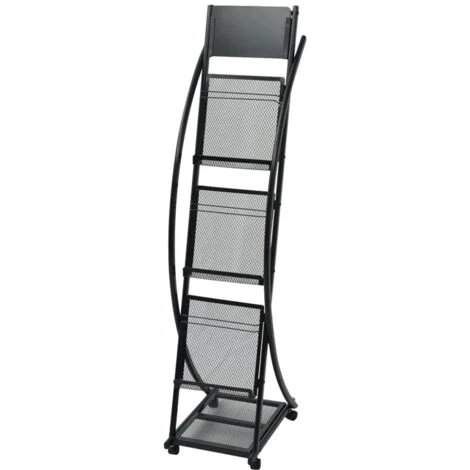 Portariviste 40x32x131 Cm Nero A4 VidaXL 3 Portariviste 40x32x131 Cm Nero A4 VidaXL