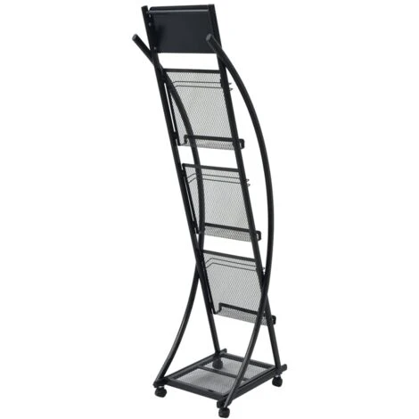 Portariviste 40x32x131 Cm Nero A4 VidaXL 6 Portariviste 40x32x131 Cm Nero A4 VidaXL - immagine 4