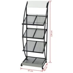 Portariviste 47x40x134 Cm Nera E Bianca A4 VidaXL -Armonia Decor 5429228 3