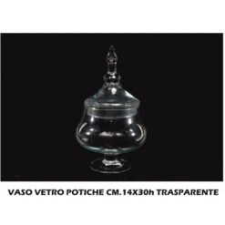 VASO VETRO POTICHE CM.14X30h TRASPARENTE