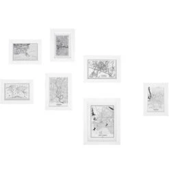 Set Di 7 Cornici Per Foto Bianche In MDF Varie Dimensioni Quadri Multi Foto Denkoro