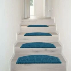 Tappeto Coprigradini 3D Salva Gradino Proteggi Scalino Adesivo 100% Made In Italy - Blu -Armonia Decor 57704347 5
