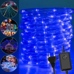 Randaco LED Corda Luce Fata Luci Catena Luminosa All'aperto/interno Lanterna Stecca 30M Blu