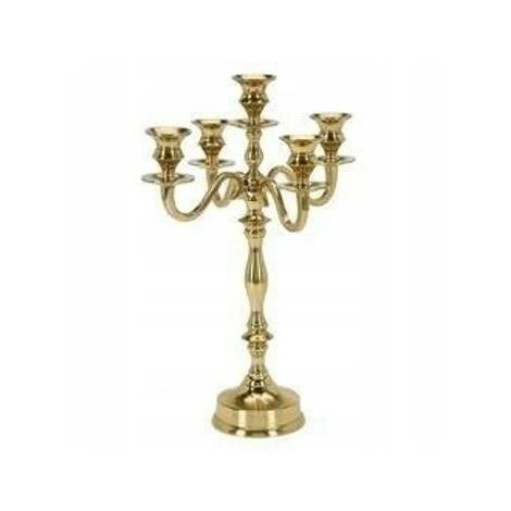 N/A CANDELIERE A 5 POSTI H38CM ORO IN ALLUMINIO 3 N/A CANDELIERE A 5 POSTI H38CM ORO IN ALLUMINIO