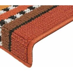 Tappeto Copri Gradini Salva Scalino Scala Adesivo Antiscivolo Vintage 100% Made In Italy - Arancione -Armonia Decor 58297170 3