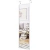 GIANTEX- Specchio A Porta, Specchio A Parete, Specchio A Figura Intera, Superficie Con Strato Antideflagrante, Con 2 Ganci Per Regolare Altezza, Cornice In Ferro, 36 X 1,5 X 107,5 Cm (Bianco) -Armonia Decor 58840394 1