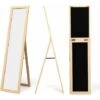 GIANTEX Specchio A Figura Intera, Specchio Da Terra, Specchio Da Parete O Porta, Specchio Sospeso, Specchio Con Cornice In Legno, Per Soggiorno, Camera E Corridoio, Moderno,155 X 37 Cm (Naturale) -Armonia Decor 58840457 1