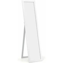 GIANTEX Specchio A Figura Intera, Specchio Da Terra, Specchio Da Parete O Porta, Specchio Sospeso, Specchio Con Cornice In Legno, Per Soggiorno, Camera E Corridoio, Moderno,155 X 37 Cm (Bianco) -Armonia Decor 58840462 3