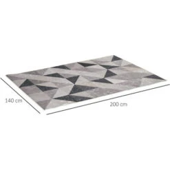 HOMCOM Tappeto Moderno Pelo Corto Con Triangoli In Poliestere Per Interni, 200x140cm, Grigio Nero E Bianco 9 HOMCOM Tappeto Moderno Pelo Corto Con Triangoli In Poliestere Per Interni, 200x140cm, Grigio Nero E Bianco -Armonia Decor 59116259 3