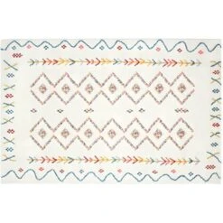 Tappeto 200 X 290 Cm Beige E Motivi Multicolore Stile Berbero - JAVA