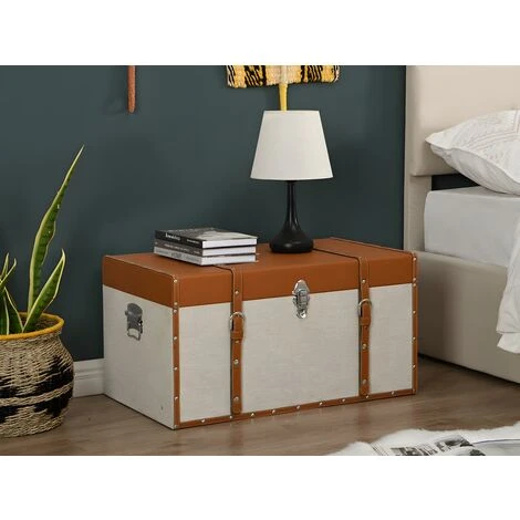 Bauli Con Rivestimento 3 Misure In Similpelle E Tessuto Marrone E Tortora - Lotto Di 3 - JACINTO 4 Bauli Con Rivestimento 3 Misure In Similpelle E Tessuto Marrone E Tortora - Lotto Di 3 - JACINTO - immagine 2