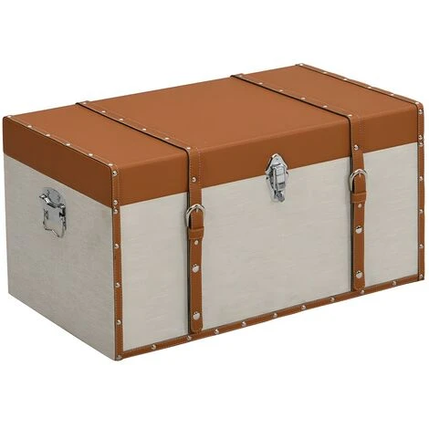 Bauli Con Rivestimento 3 Misure In Similpelle E Tessuto Marrone E Tortora - Lotto Di 3 - JACINTO 6 Bauli Con Rivestimento 3 Misure In Similpelle E Tessuto Marrone E Tortora - Lotto Di 3 - JACINTO - immagine 4