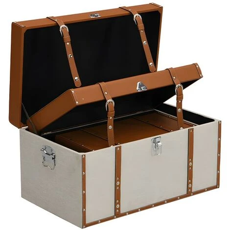 Bauli Con Rivestimento 3 Misure In Similpelle E Tessuto Marrone E Tortora - Lotto Di 3 - JACINTO 7 Bauli Con Rivestimento 3 Misure In Similpelle E Tessuto Marrone E Tortora - Lotto Di 3 - JACINTO - immagine 5