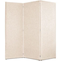 EVERGREENWEB Paravento Pieghevole Di Design|Pannello Divisorio Per Ambienti, Per Casa, Hotel, Ufficio, Bar|Separ‚ Struttura Legno, Divisorio Richiudibile Pieghevole 3 Moduli 180x190 Cm|col. Beige