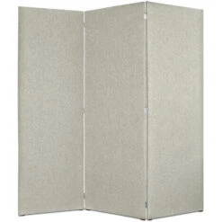 EVERGREENWEB Paravento Pieghevole Di Design|Pannello Divisorio Per Ambienti, Per Casa, Hotel, Ufficio, Bar|Separ‚ Struttura Legno, Divisorio Richiudibile Pieghevole 3 Moduli 180x190 Cm|col. Tortora