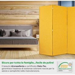 EVERGREENWEB Paravento Pieghevole Di Design|Pannello Divisorio Per Ambienti, Per Casa, Hotel, Ufficio, Bar|Separ‚ Struttura Legno, Divisorio Richiudibile Pieghevole 3 Moduli 180x190 Cm|col. Tortora -Armonia Decor 59293115 4