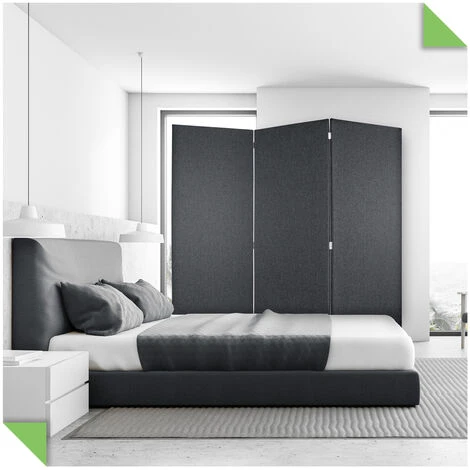 EVERGREENWEB Paravento Pieghevole Di Design|Pannello Divisorio Per Ambienti, Per Casa, Hotel, Ufficio, Bar|Separ‚ Struttura Legno, Divisorio Richiudibile Pieghevole 3 Moduli 180x190 Cm|col. Antracite 5 EVERGREENWEB Paravento Pieghevole Di Design|Pannello Divisorio Per Ambienti, Per Casa, Hotel, Ufficio, Bar|Separ‚ Struttura Legno, Divisorio Richiudibile Pieghevole 3 Moduli 180x190 Cm|col. Antracite - immagine 3