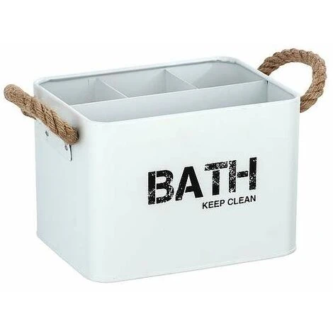Wenko Contenitore Da Bagno Con 4 Divisori Gara - Bianco - In Acciaio 3 Wenko Contenitore Da Bagno Con 4 Divisori Gara - Bianco - In Acciaio