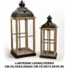 LANTERNE LEGNO/METALLO SET 2 PZ. CM.25X25X66h CM.49X19X19h