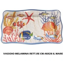 VASSOIO MELAMINA RETT.RE CM.48X28 IL MARE