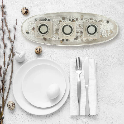 Relaxdays Portacandele, Con Vassoio E Vasetti, Centrotavola, L: 51,5 Cm, 3 Candeline, Shabby Chic, Cuori, Bianco Beige 4 Relaxdays Portacandele, Con Vassoio E Vasetti, Centrotavola, L: 51,5 Cm, 3 Candeline, Shabby Chic, Cuori, Bianco Beige - immagine 2