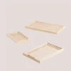 SKLUM Set Di 3 Vassoi In Rattan E Legno Arxie NATURAL ↑2 Cm -Armonia Decor 60130278 1