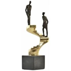 Statua Decorativa DKD Home Decor Dorato Resina Grigio Scuro Scala Moderno (14 X 14 X 41,5 Cm)