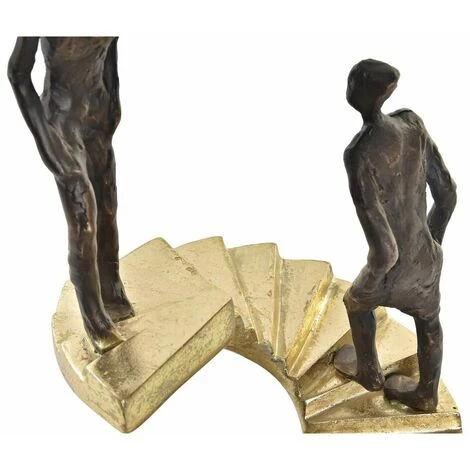Statua Decorativa DKD Home Decor Dorato Resina Grigio Scuro Scala Moderno (14 X 14 X 41,5 Cm) 5 Statua Decorativa DKD Home Decor Dorato Resina Grigio Scuro Scala Moderno (14 X 14 X 41,5 Cm) - immagine 3