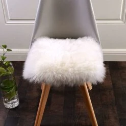 Pelle Di Pecora Sintetica, 45 X 45 Cm Finta Pelle Di Montone Imitazione Pile Tappeto In Pelle Di Agnello Soffice Morbido Pelo Lungo Cuscino Decorativo Per Sedia Cuscino Per Divano (quadrato Bianco, 45