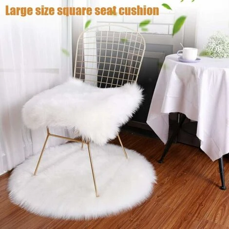 Pelle Di Pecora Sintetica, 45 X 45 Cm Finta Pelle Di Montone Imitazione Pile Tappeto In Pelle Di Agnello Soffice Morbido Pelo Lungo Cuscino Decorativo Per Sedia Cuscino Per Divano (quadrato Bianco, 45 5 Pelle Di Pecora Sintetica, 45 X 45 Cm Finta Pelle Di Montone Imitazione Pile Tappeto In Pelle Di Agnello Soffice Morbido Pelo Lungo Cuscino Decorativo Per Sedia Cuscino Per Divano (quadrato Bianco, 45 - immagine 3