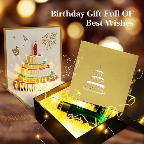 Biglietto Di Auguri Di Compleanno Musicale Invito Di Compleanno Biglietto Regalo Ragazza Uomo Ragazzo Donna Pop Up 3D Con Busta, Oro 7 Biglietto Di Auguri Di Compleanno Musicale Invito Di Compleanno Biglietto Regalo Ragazza Uomo Ragazzo Donna Pop Up 3D Con Busta, Oro - immagine 5