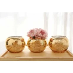 Set Di 3 Vasi Rotondi Vaso In Oro Vaso In Argento Vaso In Oro Rosa Vaso Da Tavolo Vaso Per Feste Vaso Per Matrimoni Centrotavola -Armonia Decor 61179153 5