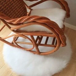 Pelle Di Pecora Sintetica, Coperta Accogliente Come La Vera Pelliccia Sintetica Tappeto, Cuscino Per Divano In Lana Artificiale (45x45 Cm, Bianco) -Armonia Decor 61180001 3