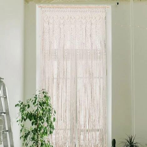 Arazzo Macrame Da Parete: Arazzo Da Parete In Cotone Tende Macramè Decorativo Tessuto Cotone Arte Moderna Boho Chic Per Casa Camera Soggiorno Festa Nozze 180x90cm 4 Arazzo Macrame Da Parete: Arazzo Da Parete In Cotone Tende Macramè Decorativo Tessuto Cotone Arte Moderna Boho Chic Per Casa Camera Soggiorno Festa Nozze 180x90cm - immagine 2