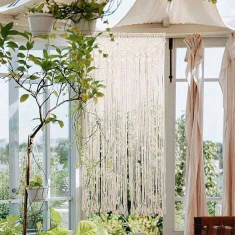 Arazzo Macrame Da Parete: Arazzo Da Parete In Cotone Tende Macramè Decorativo Tessuto Cotone Arte Moderna Boho Chic Per Casa Camera Soggiorno Festa Nozze 180x90cm 5 Arazzo Macrame Da Parete: Arazzo Da Parete In Cotone Tende Macramè Decorativo Tessuto Cotone Arte Moderna Boho Chic Per Casa Camera Soggiorno Festa Nozze 180x90cm - immagine 3