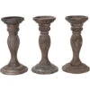 Nova Set Da 3 Portacandele Vintage In Legno Di Paulonia Disponibili Vari Colori Colore : Marrone Scuro -Armonia Decor 63405177 1