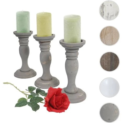 Nova Set Da 3 Portacandele Vintage In Legno Di Paulonia Disponibili Vari Colori Colore : Marrone Scuro 7 Nova Set Da 3 Portacandele Vintage In Legno Di Paulonia Disponibili Vari Colori Colore : Marrone Scuro - immagine 5
