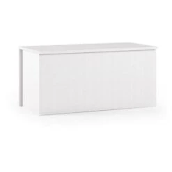 Dmora Baule Miltonia, Capiente Box Contenitore Multiuso, Cassapanca Moderna, 100% Made In Italy, Cm 90x45h45, Bianco