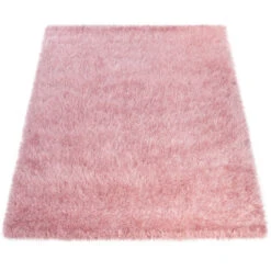 Paco Home Shaggy Pelo Alto Tappeto Moderno Fili Morbidi In Tinta Unita Pastello Rosa 60x100 Cm -Armonia Decor 64005535 4