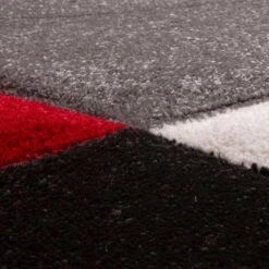 Paco Home Scendiletto Passatoia Tappeti Taglio Sagomato Geometrico Rosso Grigio Set Di Tappeti 3 Pezzi 2 Pezzi 60x110 1 Pezzo 80x300 -Armonia Decor 64005626 3