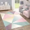 Paco Home Tappeto Pelo Corto Moderno Alla Moda Pastello Design Geometrico Multicolore 60x100 Cm -Armonia Decor 64005743 1