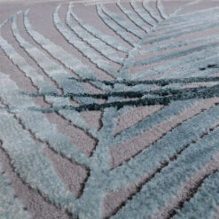 Paco Home Tappeto Di Design Moderno Soggiorno 3D Motivo Palme In Grigio Turchese Crema 60x110 Cm -Armonia Decor 64006853 3