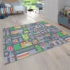 Paco Home Tappeto Da Gioco Per La Camera Dei Bambini, Motivo Con Strade E Auto, In Grigio 80x150 Cm -Armonia Decor 64007001 1