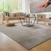Paco Home Tappeto Per Soggiorno Unicolore Lavabile Morbido Pelo Corto Morbido 60x100 Cm, Grigio -Armonia Decor 64007028 1