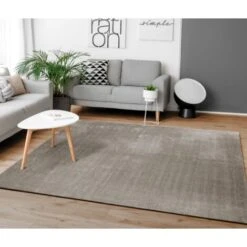 Paco Home Tappeto Per Soggiorno Unicolore Lavabile Morbido Pelo Corto Morbido 60x100 Cm, Grigio -Armonia Decor 64007028 2
