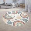 Paco Home Tappeto Bambini Cameretta Da Gioco Ragazzo Ragazza Motivo 3D Arcobaleno Beige 80x150 Cm -Armonia Decor 64007236 1