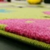 Paco Home Tappeto Bambina Per Stanza Bambini Con Farfalla Fiori Verde Rosa Fuchsia Grigio 80x150 Cm